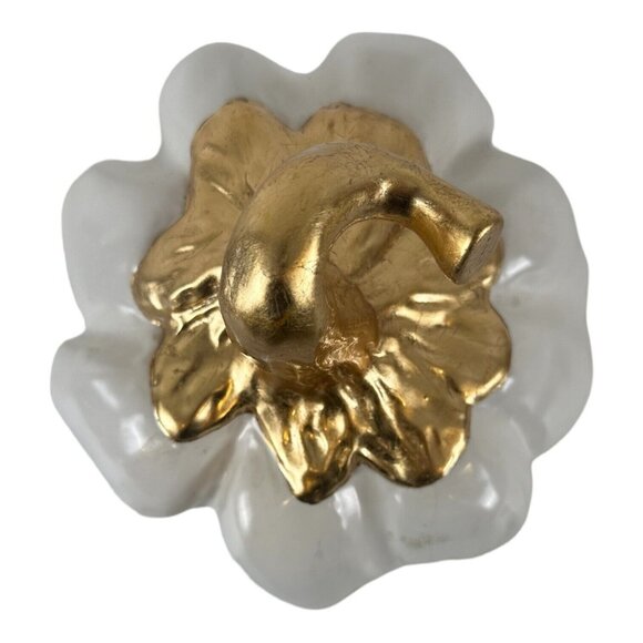 STUDIO B by MAGENTA Gold White PUMPKIN Ceramic Handmade Thanksgiving Halloween - Picture 8 of 11